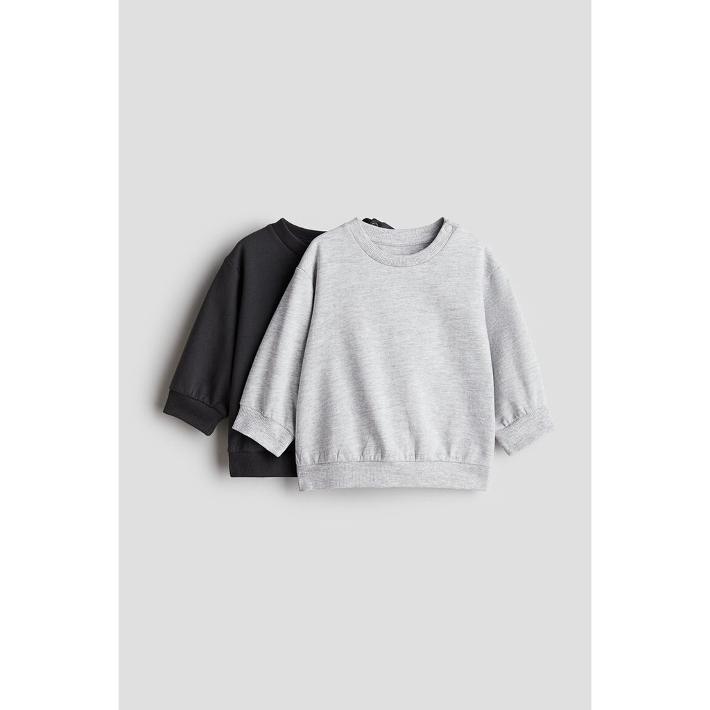 H&M(เอชแอนด์เอ็ม) ชุดเสื้อสเวตเตอร์คอตตอนแบบแพ็คคู่ เด็กอ่อน 0764758_12