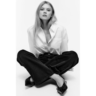 H&M(เอชแอนด์เอ็ม) กางเกงยีนส์ขากว้าง เอวสูงพิเศษ Women Wide …