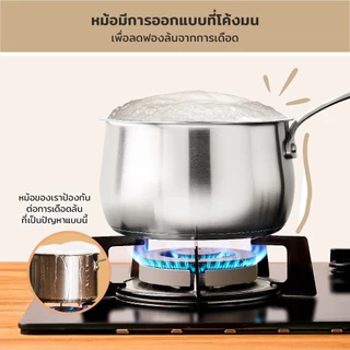 MEYER WHITE STEEL เครื่องครัวสเตนเลส สตีล หม้อด้ามขนาด 16 ซม./ 1.9 ลิตรพร้อมฝาแก้ว (71501-T)