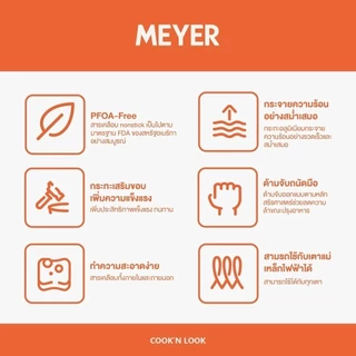 MEYER COOK 'N LOOK INDUCTION 20cm / 8" กระทะทอดไข่ ทรงตื้น (18889-C)