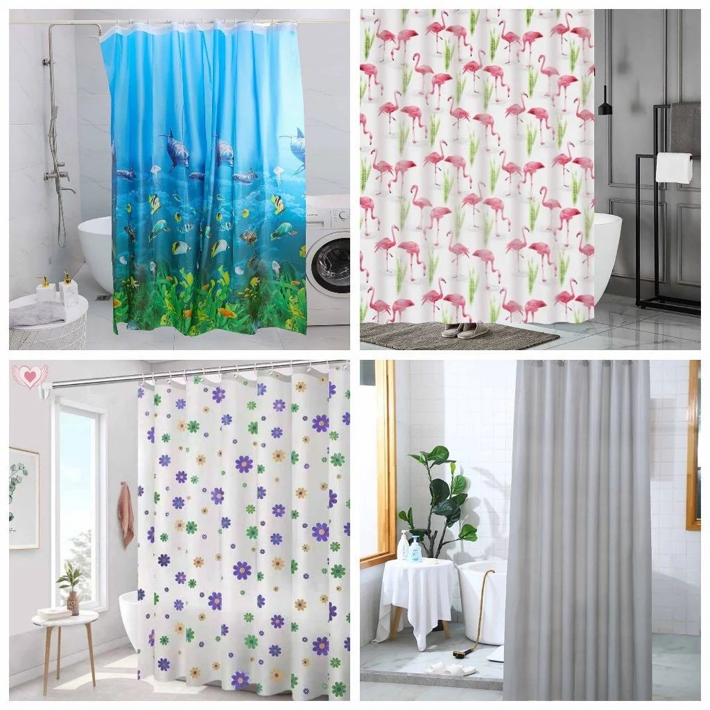 แนะนำ ผ้าม่าน ผ้าม่านห้องน้ำ ม่านห้องน้ำ พลาสติก กันเชื้อรา Shower Curtain ม่านกั้นห้องน้ำ ลายทะเล ราคาพิเศษ มีเก็บเงินปลายทาง