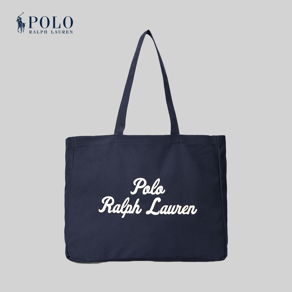 Polo Ralph Lauren กระเป๋าผู้ชาย Embroidered Canvas Tote รุ่น MAPOBGS0G620195 สีกรมท่า