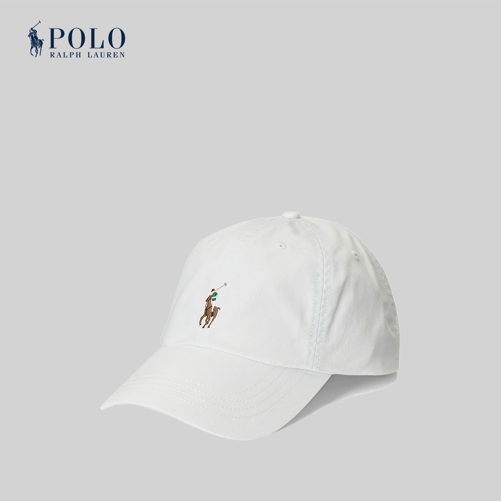 Polo Ralph Lauren หมวกผู้ชาย Stretch-Cotton Twill Ball Cap รุ่น MAPOHGS0J421329 สีขาว
