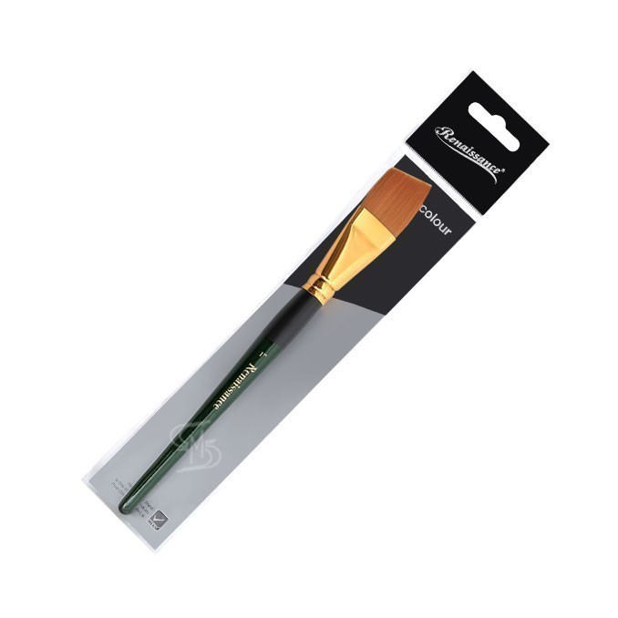 Renaissance พู่กัน พู่กันสีน้ำ พู่กันแบนตัดเฉียง ขนาด 1 นิ้ว จำนวน 1 ด้าม - รูปที่ 2