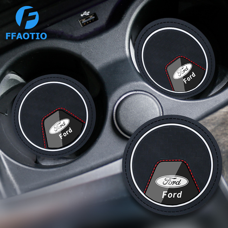 FFAOTIO ซิลิโคน ที่รองแก้วรถยนต์ แผ่นรองกันลื่น สำหรับ Ford Ranger Fiesta Everest Focus Ecosport