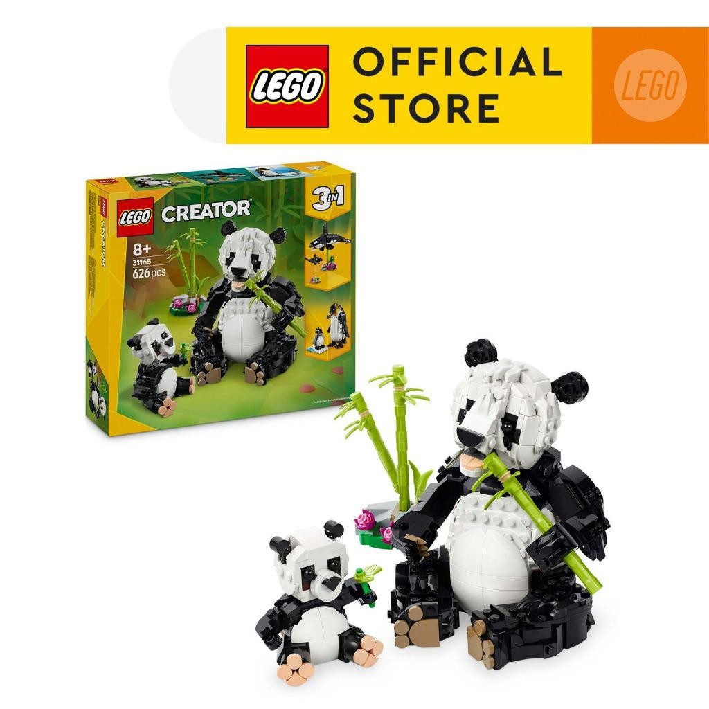 LEGO Creator 3in1 31165 Wild Animals: Panda Family (626 Pieces), Building Blocks, Kids Toy