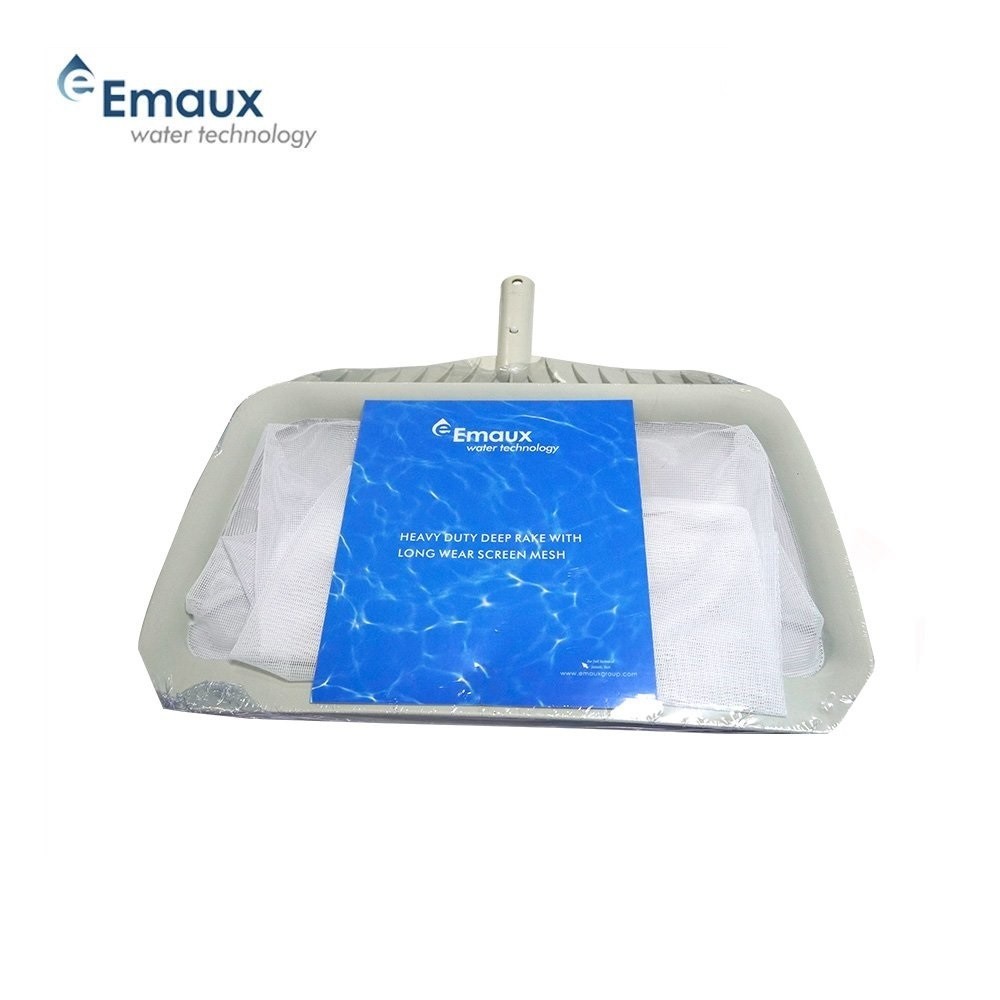 กระชอนช้อนผงแบบถุง สีขาว ด้ามพลาสติก EMAUX Leaf SKimmer Net for Swimming Pools CE101