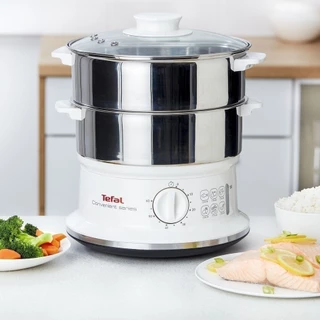 Tefal หม้อนึ่งไฟฟ้า Steamer Convenaient Stainless กำลังไฟ 900 วัตต์ ขนาดความจุ 6 ลิตร รุ่น VC145130 -Silver