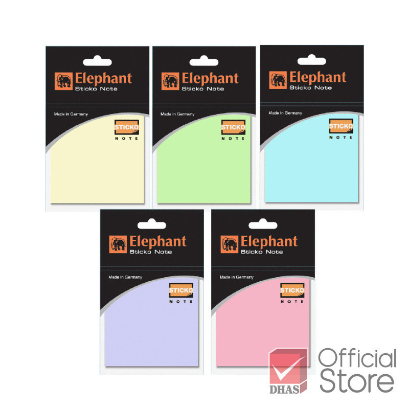 Elephant กระดาษโน๊ต กระดาษโน๊ตกาวในตัว สีพาสเทล ขนาด 3X3 นิ้ว 100 แผ่น จำนวน 1 ชิ้น
