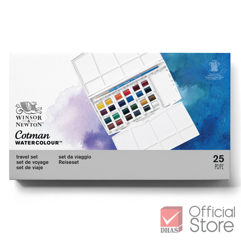 Winsor&Newton Cotman สีน้ำ ชุดสีน้ำก้อน ฟิวพลัส 24 สี #0390376 จำนวน 1 กล่อง