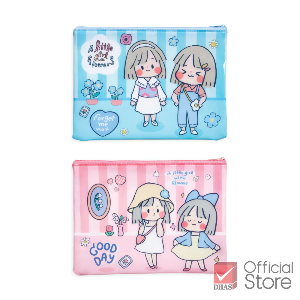 Elephant แฟ้มซิป กระเป๋าซิปพลาสติก A5 ซิบบิลแอนฟลาวเวอร์ (คละลาย) จำนวน 1 ชิ้น
