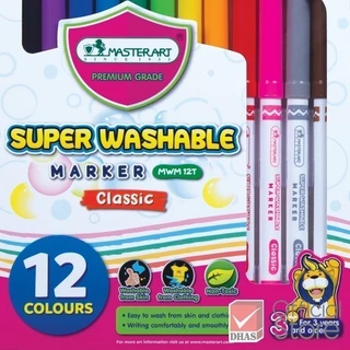 Master Art มาสเตอร์อาร์ต สีเมจิก ปากกาเมจิก ล้างออกได้ 12 สี รุ่นคลาสสิค MWM12T จำนวน 1 กล่อง