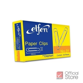 [แพ็ค 10 กล่อง] Elfen ลวดเสียบกระดาษ แบบกลม และ แบบเหลี่ยม No.1 จำนวน 10 กล่อง