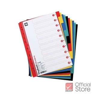 Elephant อินเด็กซ์ แบ่งตามหัวข้อด้วยสี 5 สี 1-10 A4 No.320 จำนวน 1 ชุด