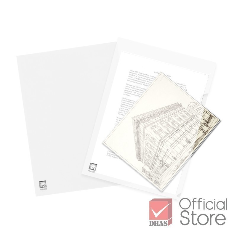 Elephant แฟ้มใส แฟ้มซองพลาสติก 400 A4 ขาว แพ็ค 12 ซอง