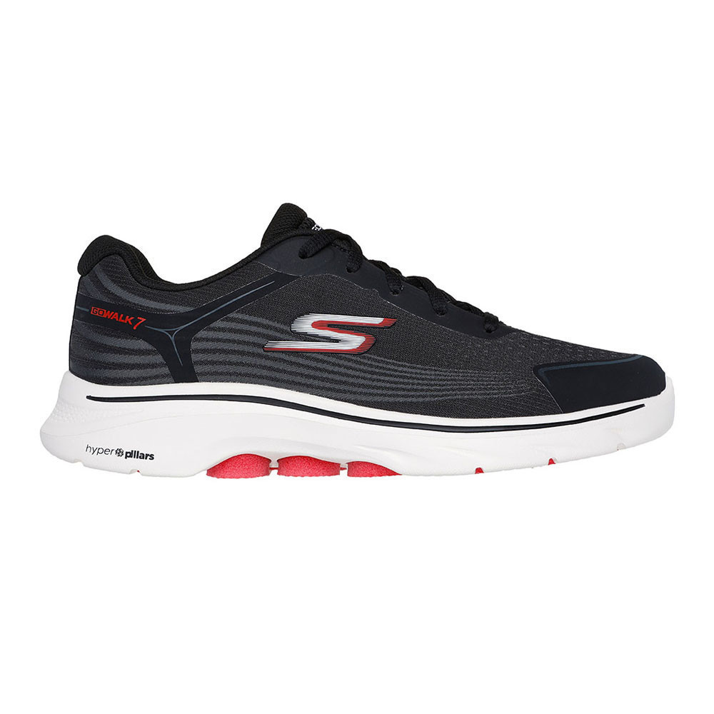 Skechers สเก็ตเชอร์ส รองเท้าผู้ชาย Men GOwalk 7 Alen Walking Shoes - 216556-BKRD Air-Cooled Goga Mat
