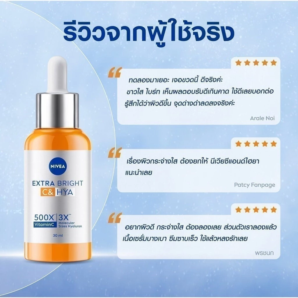 นีเวีย เอ็กซ์ตร้า ไบรท์ ซี แอนด์ ไฮยา วิตามิน เซรั่ม 30 มล. NIVEA เซรั่ม เซรั่มไฮยา thumbnail 9