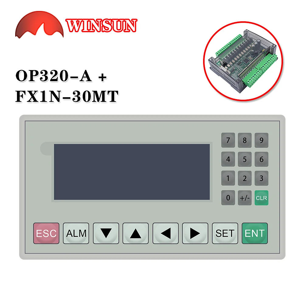 พร้อม FX1N-14 -20 -30MR/MT PLC รีเลย์/ทรานซิสเตอร์ จอแสดงผลข้อความ 3.7 นิ้ว 192*64px OP320-A V8.0
