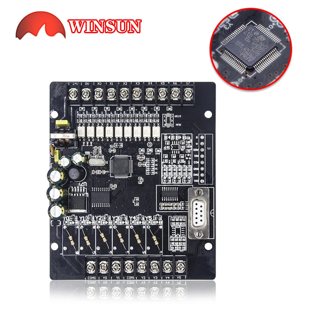 บอร์ดรีเลย์/ทรานซิสเตอร์ FX1N-14MT 14MT 14MR DC24V ที่เสถียร 8 เข้า 6 ออก เอาต์พุตอนาล็อก 2DA 0-10V 