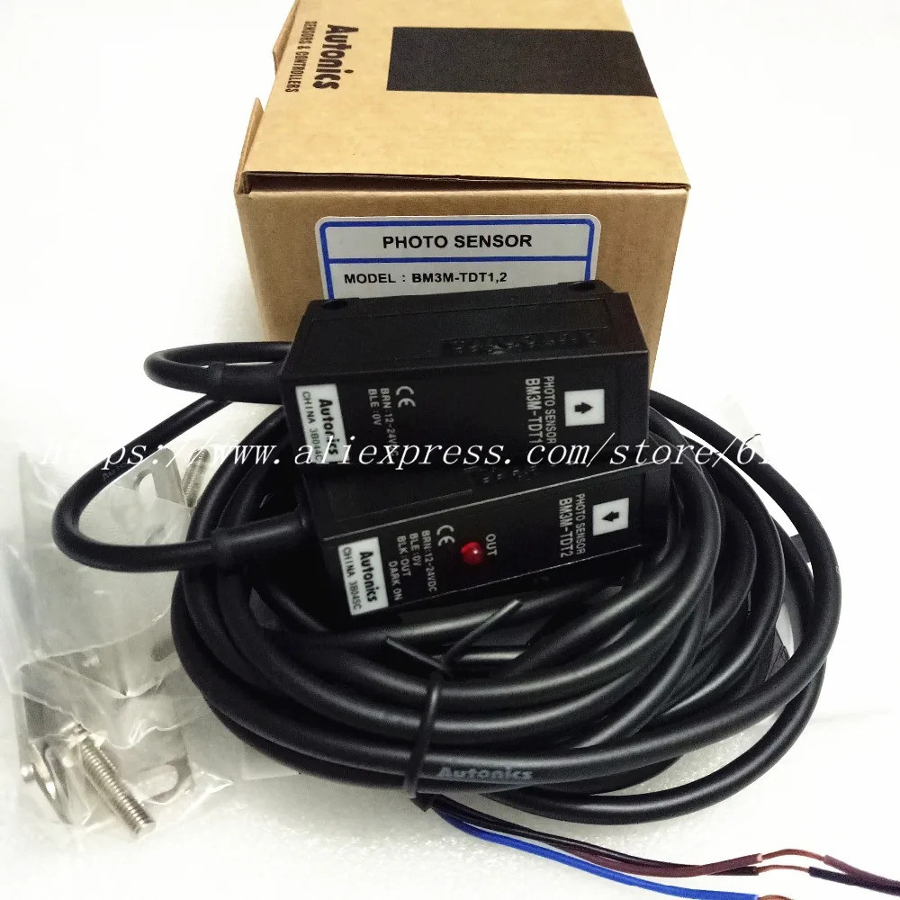 BM3M-TDT ผ่านลำแสงสวิทช์ตาแมวเซ็นเซอร์มืดบน NPN เอาท์พุท12-24 VDC ต้นฉบับใหม่ BM3M-TDT1 BM3M-TDT2