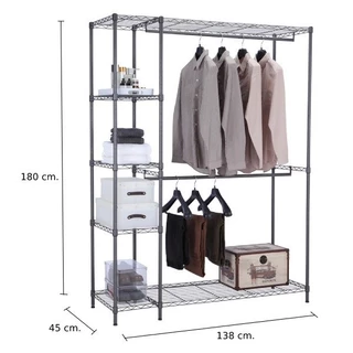 INDEX LIVING MALL โครงตู้เสื้อผ้า รุ่น อองเดร ขนาด 138 X 45 X 180 ซม.(มีสองสีให้เลือก)