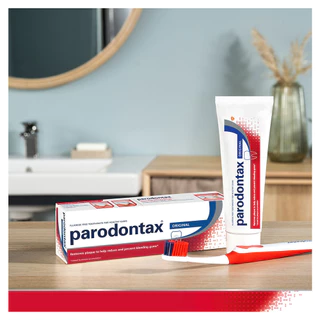 PARODONTAX ORIGINAL 150G X 2 พาโรดอนแทกซ์ ยาสีฟัน สูตรออริจินัล ปกป้องสุขภาพเหงือก ไม่มีฟลูออไรด์ 150 กรัม แพ็ค 2