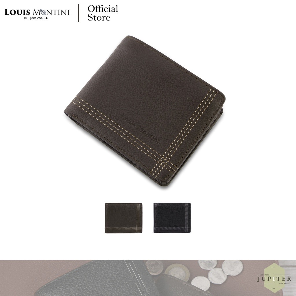 [ส่งด่วนฟรี] Louis Montini กระเป๋าสตางค์ผู้ชายหนังวัวแท้ (มีช่องใส่เหรียญ) Men's Wallet TTM030-TTM031