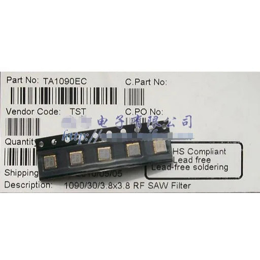 จัดส่งฟรี! 10 ชิ้น/ล็อต 100% ใหม่ ต้นฉบับ TA1090EC TA1090 ฟิลเตอร์ SAW 1090 MHz SMD