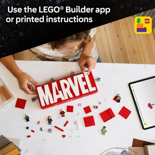 LEGO Super Heroes Marvel 76313 MARVEL Logo & Minifigures (931pcs.), Building Blocks, Kids Toy