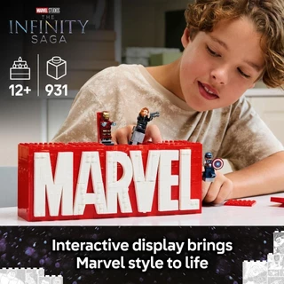 LEGO Super Heroes Marvel 76313 MARVEL Logo & Minifigures (931pcs.), Building Blocks, Kids Toy
