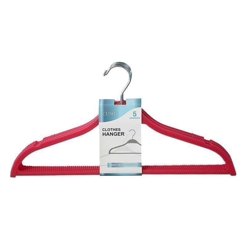 CUSHY ไม้แขวนเสื้อพลาสติก กันลื่น แพ็ค 5 อัน