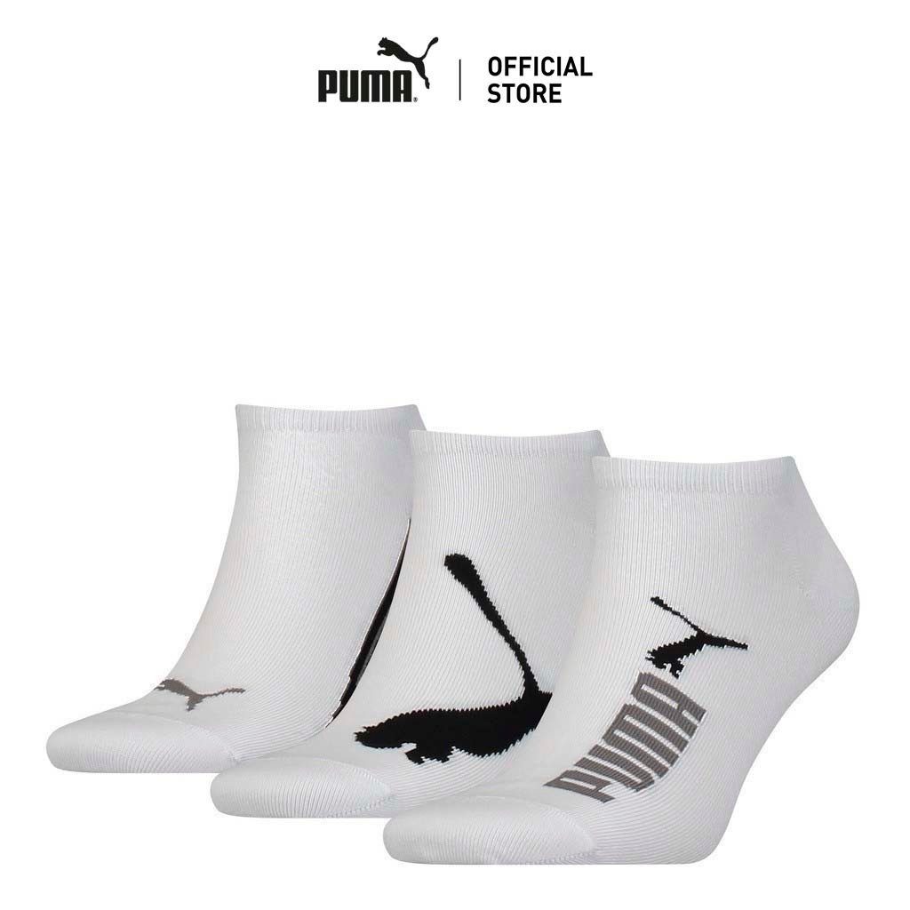 PUMA SOCKS - ถุงเท้าสำหรับรองเท้าผ้าใบ PUMA สไตล์ยูนิเซ็กซ์แพ็ค 3 คู่ สีขาว - 93