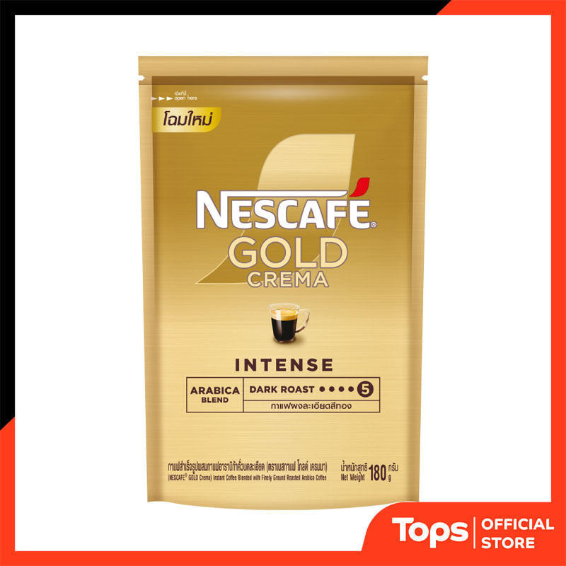 NESCAFE เนสกาแฟโกลด์เครมมากาแฟสำเร็จรูปผสมกาแฟคั่วบดละเอียดถุงตั้ง 180กรัม [8850124000729]