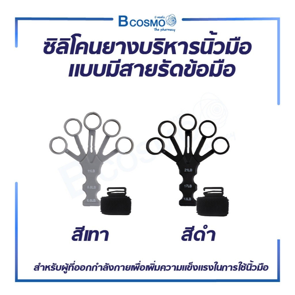 ซิลิโคนยางบริหารนิ้วมือ แบบมีสายรัดข้อมือ 1 ชุด ช่วยป้องกันอาการเกี่ยวกับนิ้วและข้อมือ !