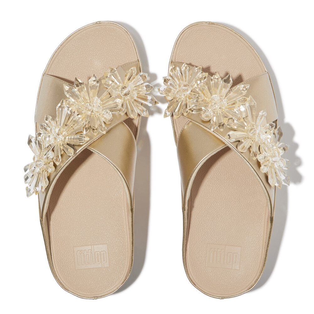 FITFLOP RUMBA STARBURST METALLIC CROSS รองเท้าแตะผู้หญิง รุ่น IH1-675 สี GOLD