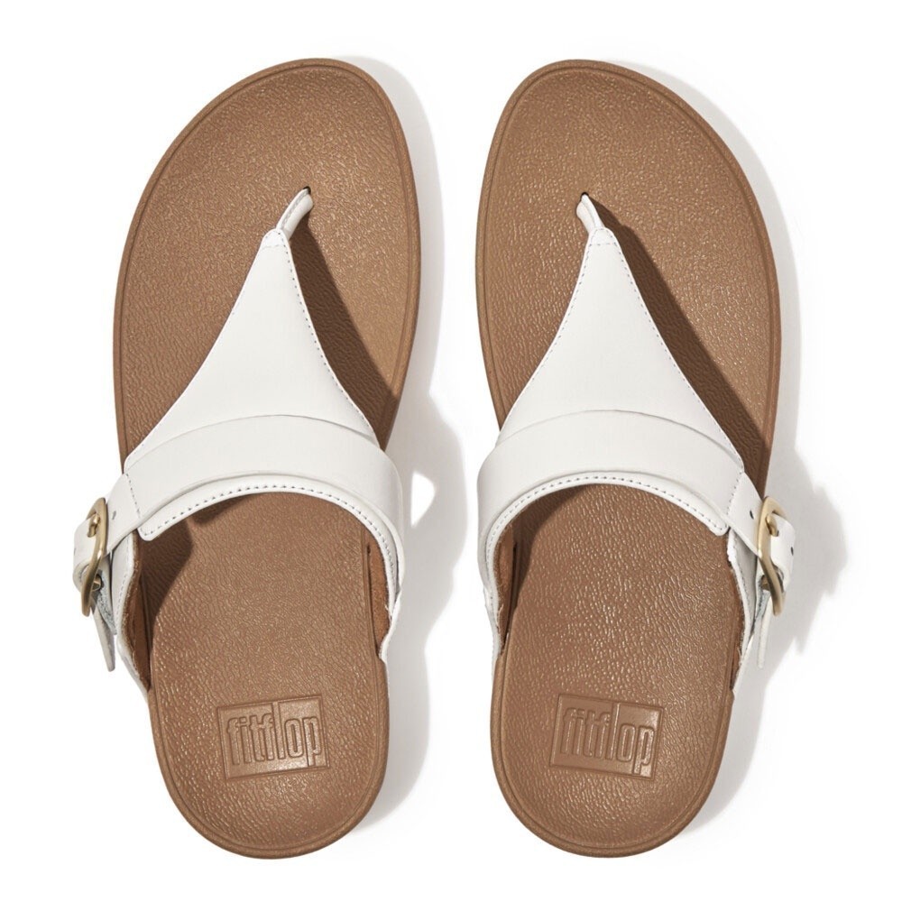 FITFLOP LULU ADJUSTABLE LEATHER รองเท้าแตะแบบหูหนีบผู้หญิง รุ่น ES8-194 สี WHITE
