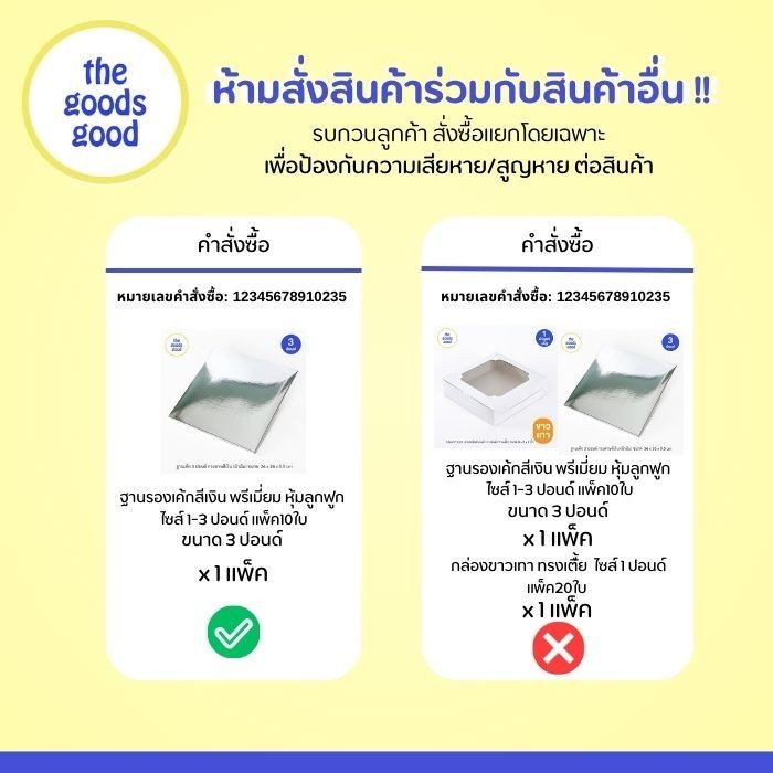 Thegoodsgood ฐานรองเค้กพรีเมี่ยมสีขาวหุ้มลูกฟูก 1-3 Pแพ็ค50ใบ *ห้าม!! สั่งร่วมกับสินค้าตัวอื่น สินค้าจะเสียหาย/สูญหาย*