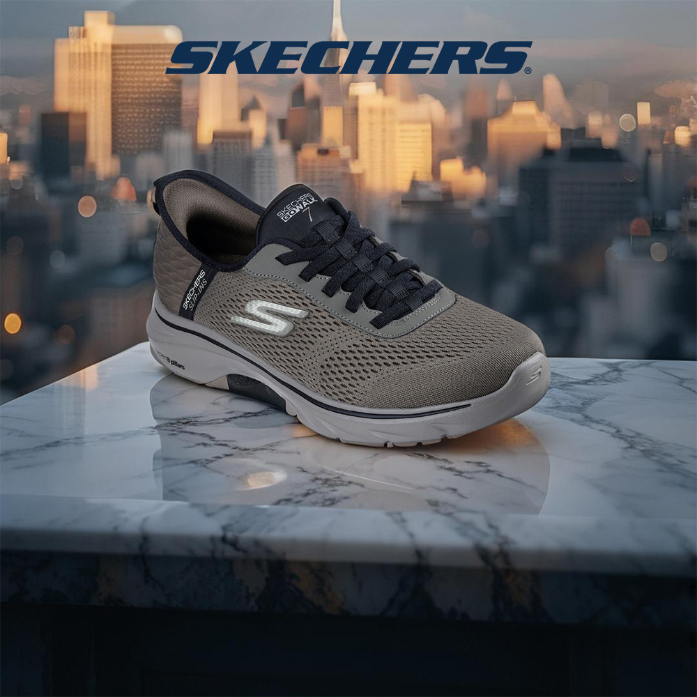 Skechers สเก็ตเชอร์ส รองเท้าผู้ชาย Men GOwalk 7 GOwalk Shoes - 216648-BRN - Air-Cooled Memory Foam