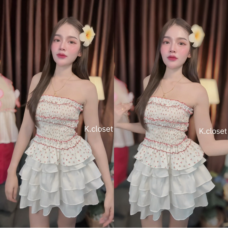 Flower top เกาะอกลายเสือ-เสื้อเกาะอกลายดอกไม้- เกาะอกผ้ายีนส์✿✿ ดีเทลน่ารักมาก✿ อกยืดได้เยอะ เกาะอกสาวอวบ ราคา ถูกที่สุด ดีลบีเคเค แกลเลอรีภาพที่ 8