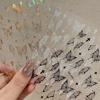 สติกเกอร์ติดเล็บลายผีเสื้อ มีให้เลือกหลากสี สินค้าพร้อมส่งในไทย