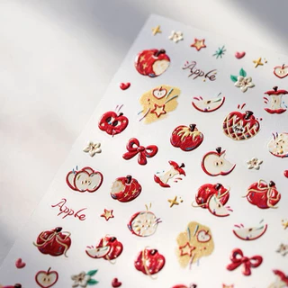 สติกเกอร์ติดเล็บ ลายแอปเปิ้ลY2K แผ่นละ 9 บาท สินค้าพร้อมส่ง