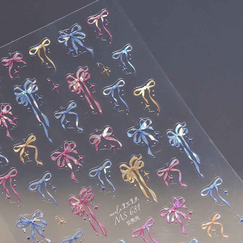 สติกเกอร์ติดเล็บ โบว์ของขวัญ y2k แผ่นละ 9 บาท สินค้าพร้อมส่ง