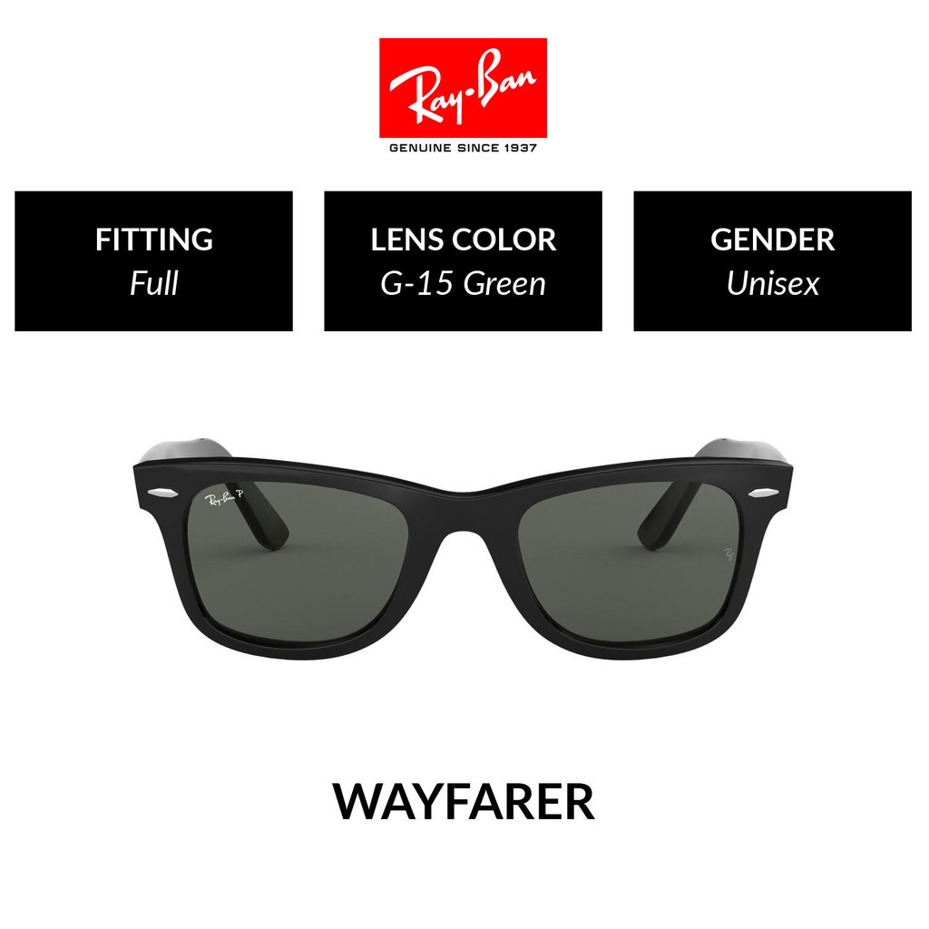 Ray-Ban Wayfarer Polarized - RB2140F 901/58  size 54 -sunglasses แว่นกันแดด