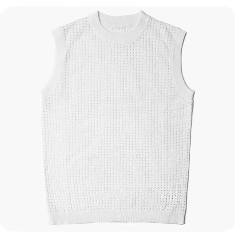 TLHGQ เสื้อกั๊กกีฬากลวงแบดมินตันวิ่งการฝึกอบรมฟิตเนสระบายอากาศแห้งเร็วดูดซับเหงื่อเสื้อกั๊กเซ็กซี่