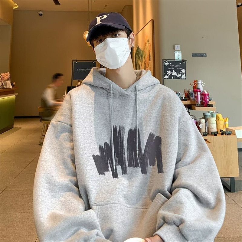 เสื้อกันหนาวมีฮู้ดผู้ชาย,ขนแกะนักเรียนสบายๆอเนกประสงค์
