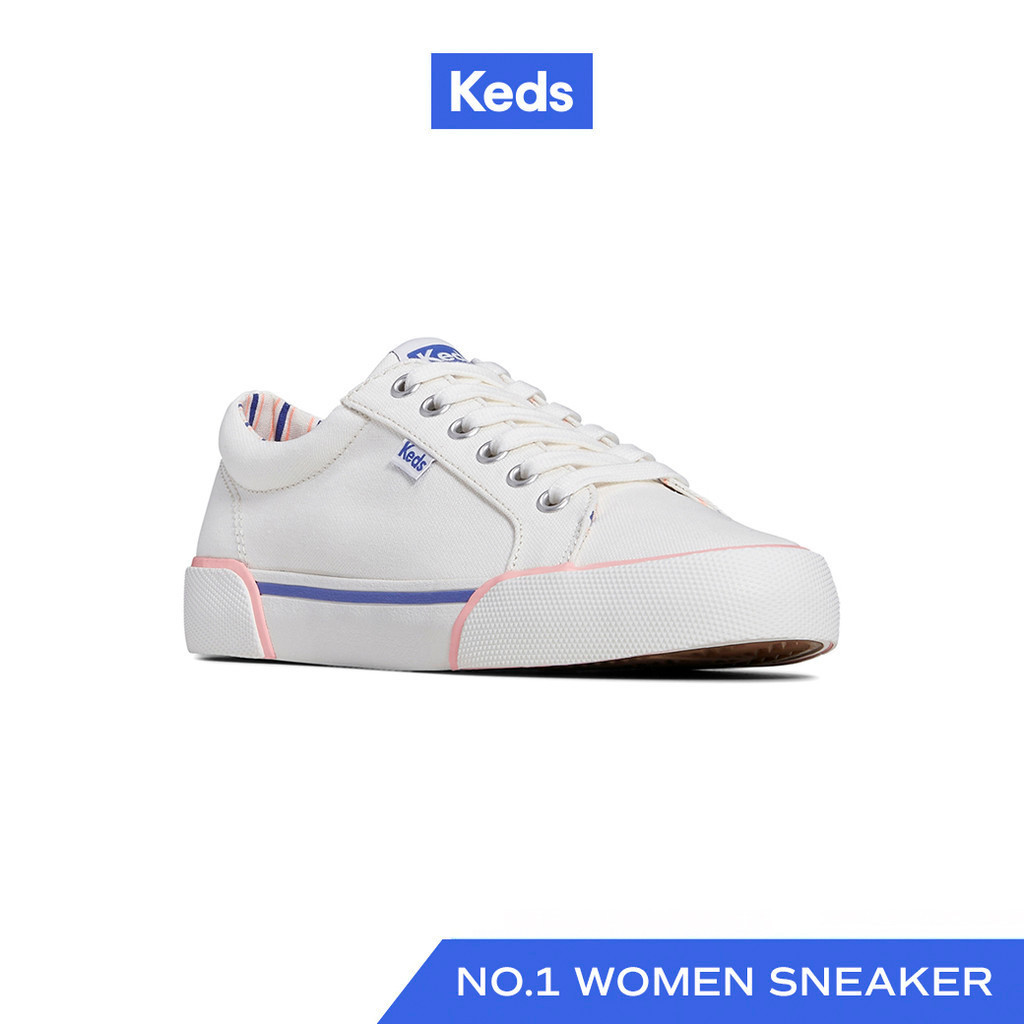 KEDS รองเท้าผ้าใบ แบบผูกเชือก รุ่น JUMP KICK CANVAS BUMPER FOXING POP สีขาว ( WF67759 )