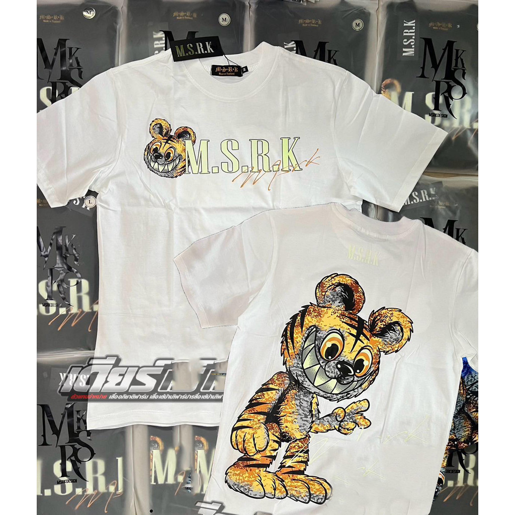 S-5XL เสื้อ Benz (สัญญาณ) msrk เสือรูปแบบเสื้อยืดผู้ชายคอกลมแขนสั้นผ้าฝ้ายเสื้อยืดขนาด S-5XL