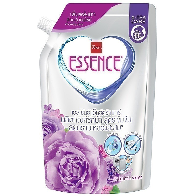 ESSENCE เอสเซ้นซ์น้ำยาซักผ้าสูตรเข้มข้นลดคราบเหลืองสะสมกลิ่นโรแมนติกไวโอเลท 600มล. [8850002854772]