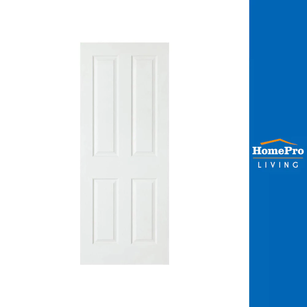 AZLE ประตูภายใน HDF ศรีวิชัย 4 ลูกฟัก 80X200 ซม. สีรองพื้น จัดส่งโดย HomePro