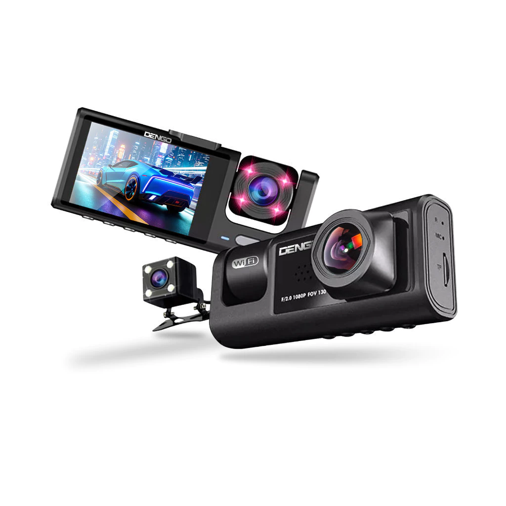 [กล้องรถเอมี่ ขายดีอันดับ 1] Dengo Trinity Wifi Dash Cam กล้องติดรถยนต์ 3กล้อง ชัด FullHD ดูผ่านมือถือ thumbnail 3